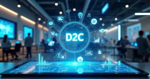 Representação digital do modelo D2C com canais próprios e experiência do cliente integrada