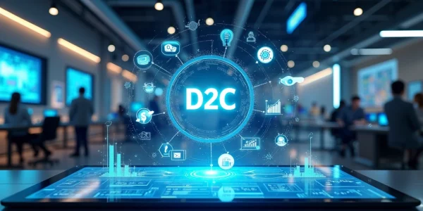 Representação digital do modelo D2C com canais próprios e experiência do cliente integrada